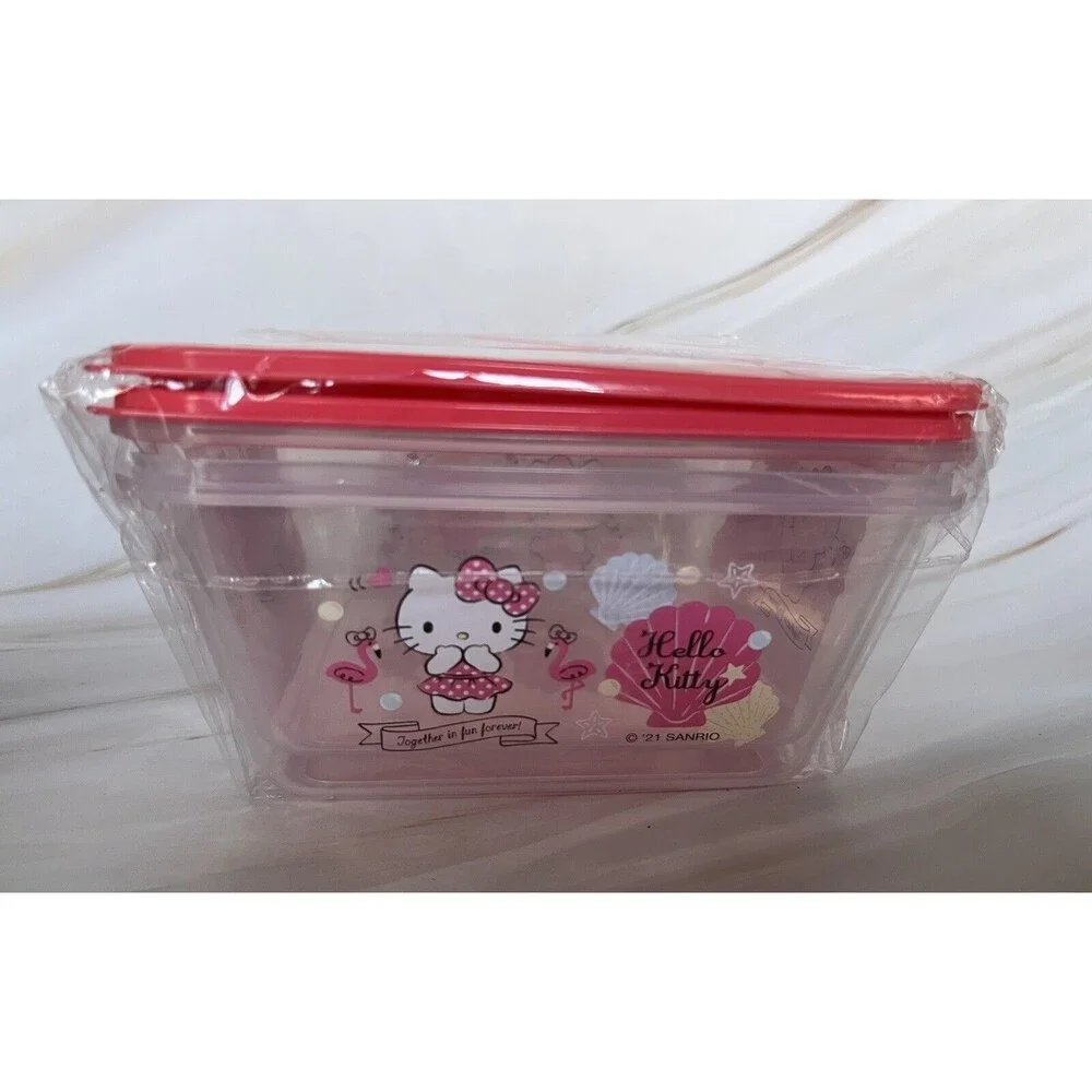 2 Pcs Hello Kitty Food Container 1200ml BPA Free
